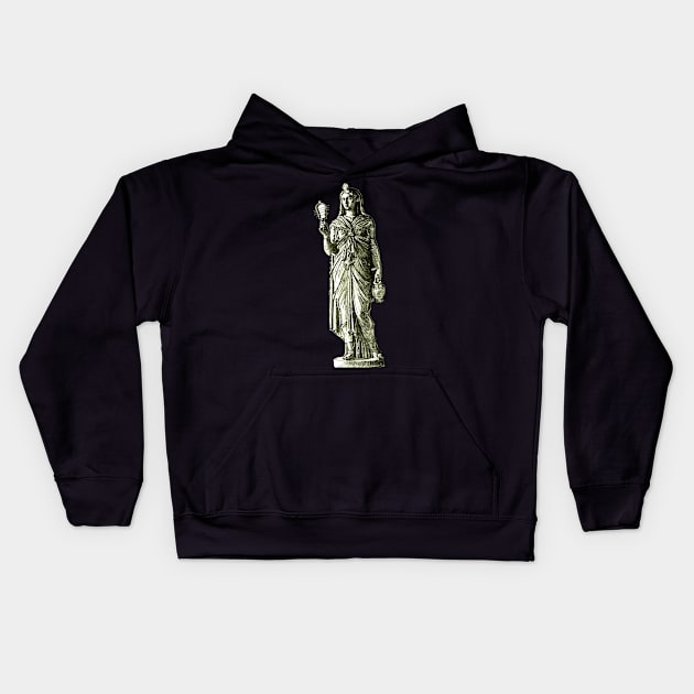 Greco-Roman Statue of the Egyptian Goddess Isis/Asset Kids Hoodie by WillowNox7